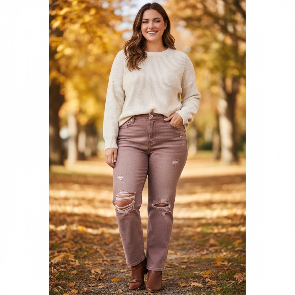 Blakely Mauve distressed Jeans - Picture 3 of 12